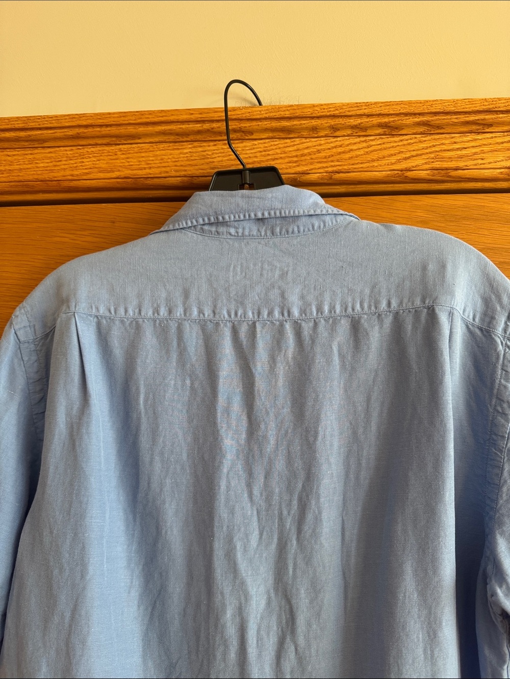 Polo Ralph Lauren Camp Shirt Men M Linen Silk Blue Short Sleeve Pink Pony Logo - Picture 6 of 7